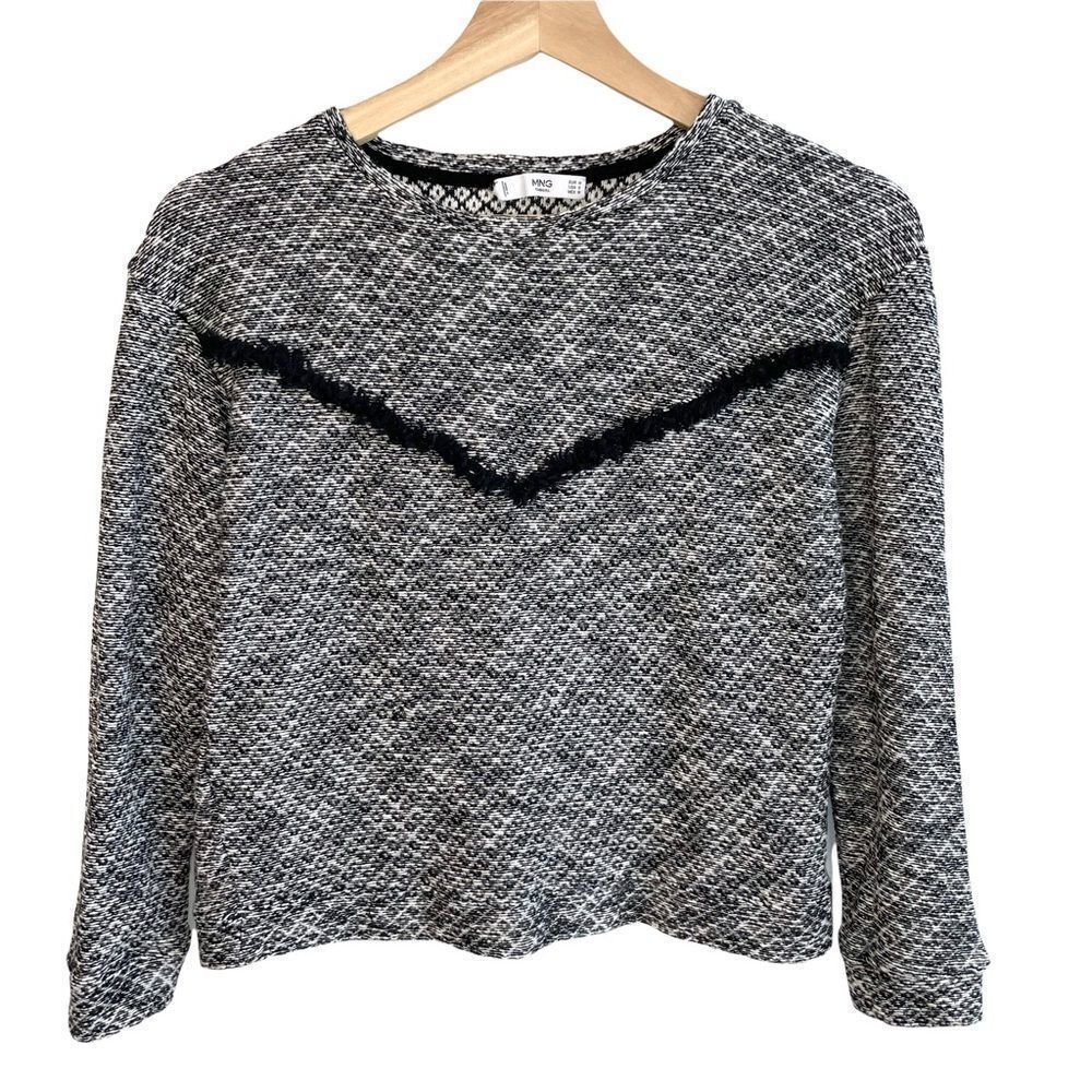 Mango Casual Chevron Fringe Top